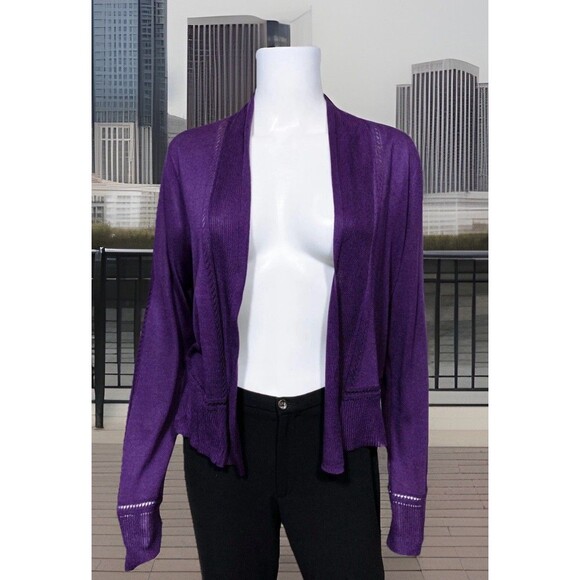 Jones NY Womens Cardigan Extra Large Open Front Lightweight Classic Sweater - Picture 1 of 11